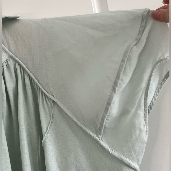 Free People Sunray Babydoll Top Oversized Mint Green Size XS Boho Beachy - Picture 6 of 16
